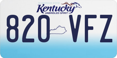 KY license plate 820VFZ