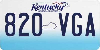 KY license plate 820VGA