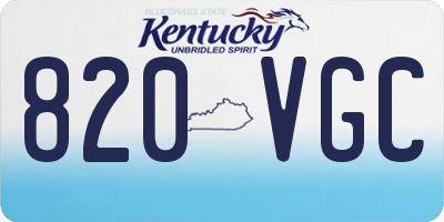 KY license plate 820VGC