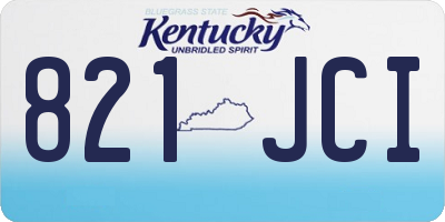 KY license plate 821JCI