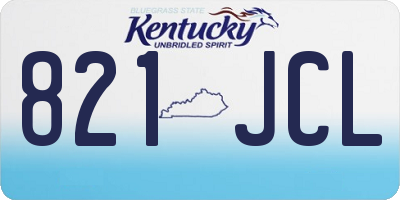 KY license plate 821JCL