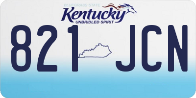 KY license plate 821JCN