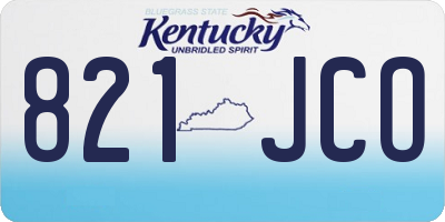 KY license plate 821JCO