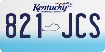 KY license plate 821JCS