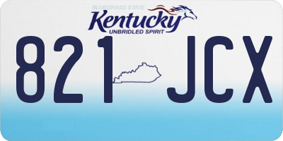 KY license plate 821JCX