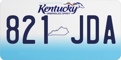 KY license plate 821JDA