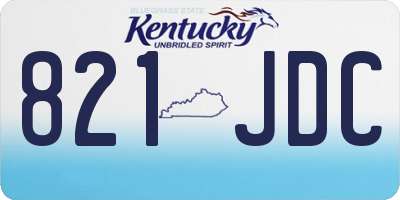 KY license plate 821JDC