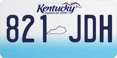KY license plate 821JDH