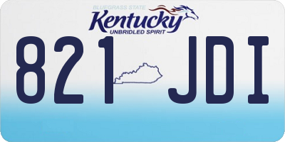 KY license plate 821JDI