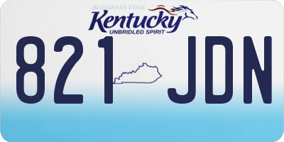 KY license plate 821JDN
