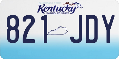 KY license plate 821JDY