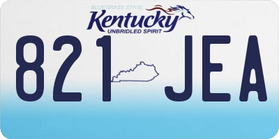 KY license plate 821JEA