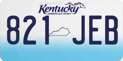 KY license plate 821JEB