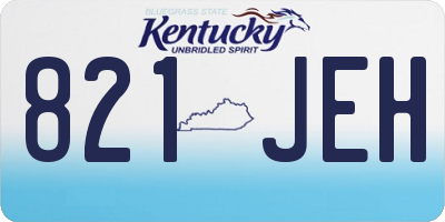KY license plate 821JEH