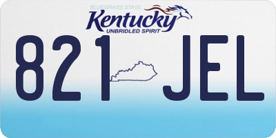 KY license plate 821JEL