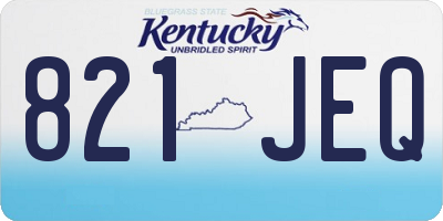 KY license plate 821JEQ