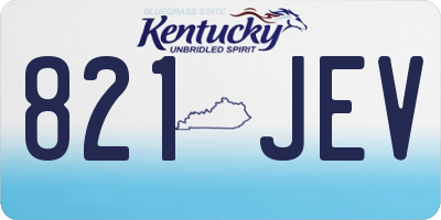 KY license plate 821JEV