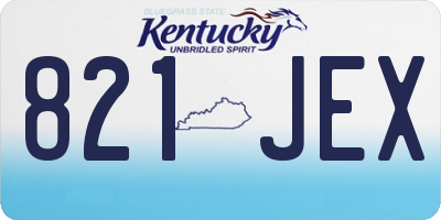 KY license plate 821JEX