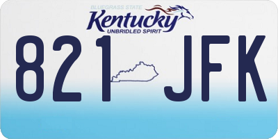 KY license plate 821JFK