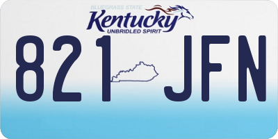 KY license plate 821JFN