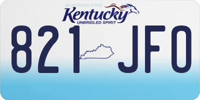 KY license plate 821JFO