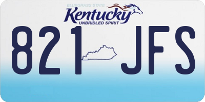 KY license plate 821JFS