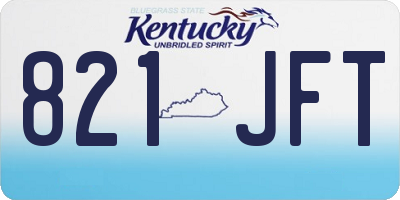 KY license plate 821JFT