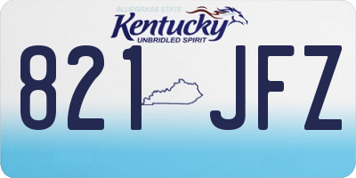 KY license plate 821JFZ