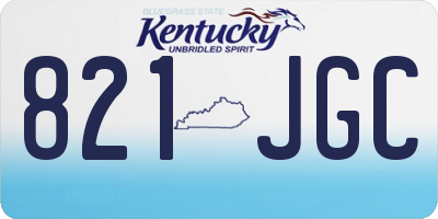 KY license plate 821JGC