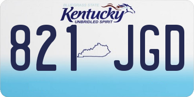 KY license plate 821JGD
