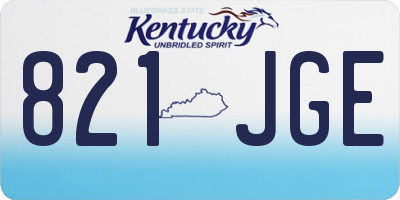 KY license plate 821JGE