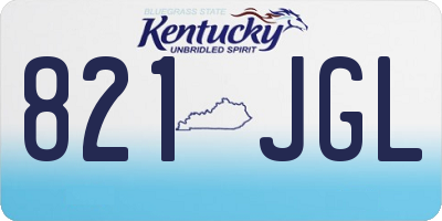 KY license plate 821JGL