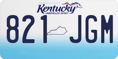 KY license plate 821JGM