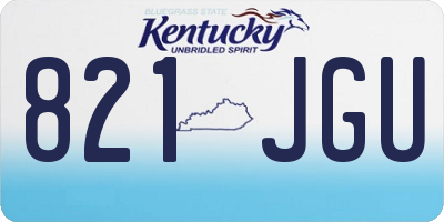 KY license plate 821JGU