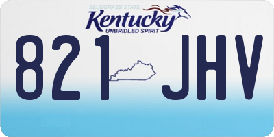 KY license plate 821JHV