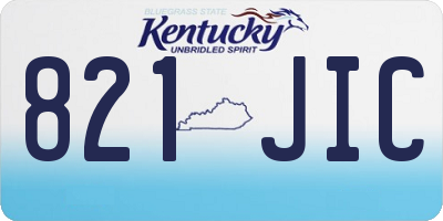 KY license plate 821JIC