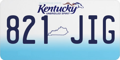 KY license plate 821JIG