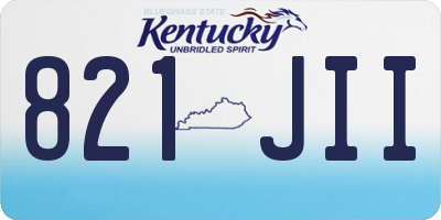 KY license plate 821JII