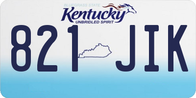 KY license plate 821JIK