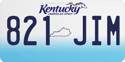 KY license plate 821JIM