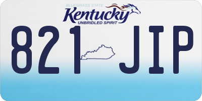 KY license plate 821JIP
