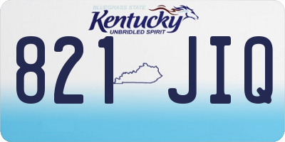KY license plate 821JIQ