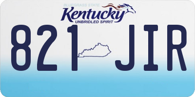 KY license plate 821JIR