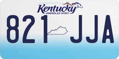 KY license plate 821JJA