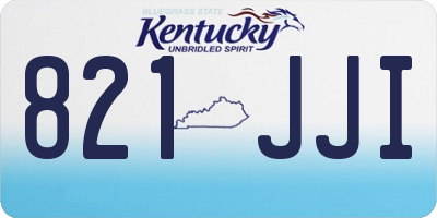 KY license plate 821JJI