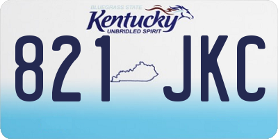 KY license plate 821JKC