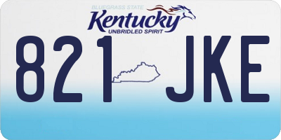 KY license plate 821JKE
