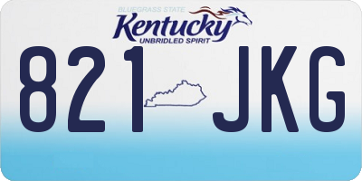KY license plate 821JKG