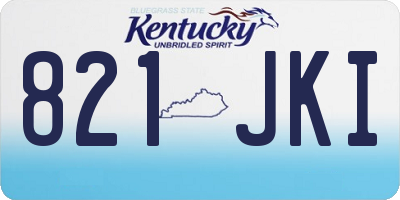KY license plate 821JKI