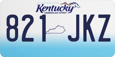 KY license plate 821JKZ